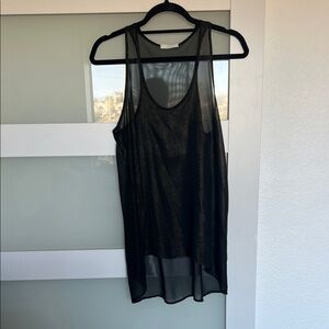Lush Black Sheer Tank Top